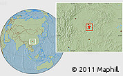 Savanna Style Location Map of Qijiang, hill shading