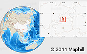 Shaded Relief Location Map of Qijiang, highlighted country