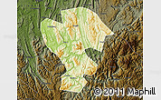 Physical Map of Qijiang, darken