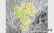 Physical Map of Qijiang, desaturated