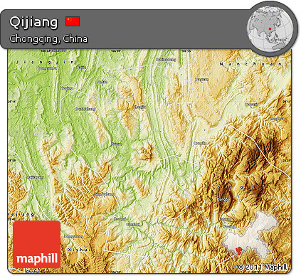 Physical Map of Qijiang
