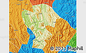 Physical Map of Qijiang, political outside