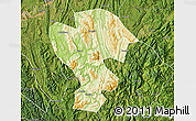 Physical Map of Qijiang, satellite outside