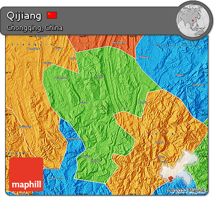Political Map of Qijiang