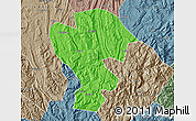 Political Map of Qijiang, semi-desaturated