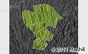 Satellite Map of Qijiang, darken, desaturated