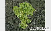 Satellite Map of Qijiang, darken, semi-desaturated