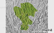 Satellite Map of Qijiang, lighten, desaturated