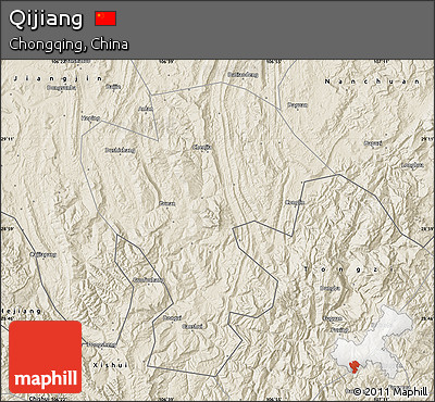 Shaded Relief Map of Qijiang