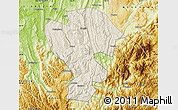 Shaded Relief Map of Qijiang, physical outside