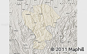 Shaded Relief Map of Qijiang, semi-desaturated