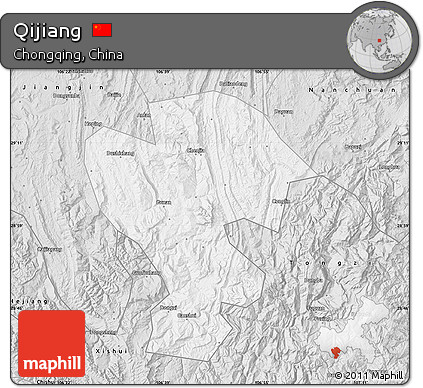 Silver Style Map of Qijiang