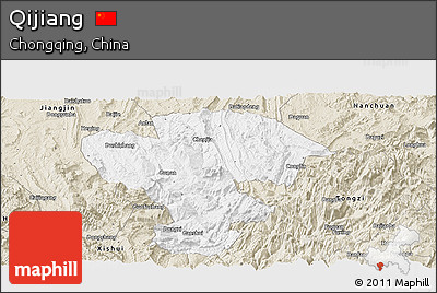 Classic Style Panoramic Map of Qijiang