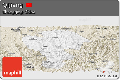 Classic Style Panoramic Map of Qijiang