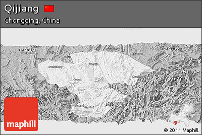 Gray Panoramic Map of Qijiang