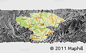 Physical Panoramic Map of Qijiang, darken, desaturated
