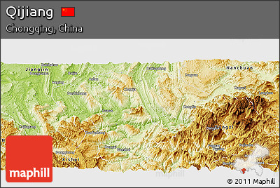 Physical Panoramic Map of Qijiang