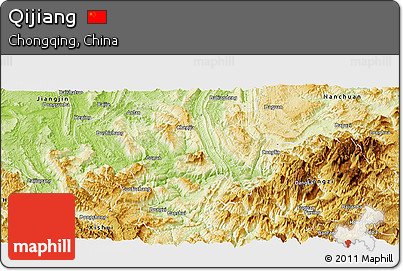 Physical Panoramic Map of Qijiang