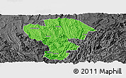 Political Panoramic Map of Qijiang, darken, desaturated