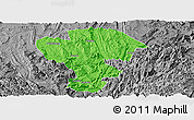 Political Panoramic Map of Qijiang, desaturated