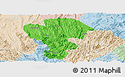 Political Panoramic Map of Qijiang, lighten