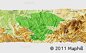 Political Panoramic Map of Qijiang, physical outside