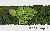 Satellite Panoramic Map of Qijiang, darken