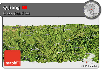 Satellite Panoramic Map of Qijiang