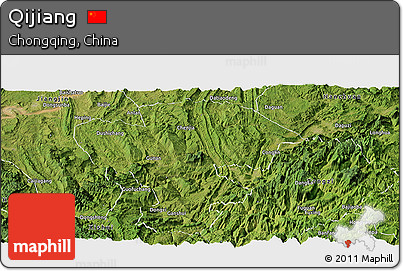 Satellite Panoramic Map of Qijiang