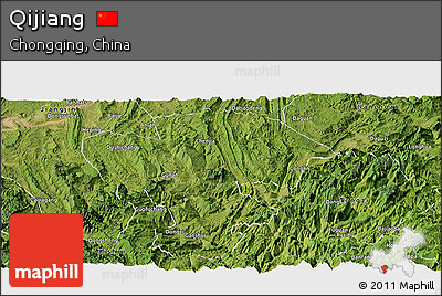Satellite Panoramic Map of Qijiang