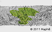 Satellite Panoramic Map of Qijiang, lighten, desaturated