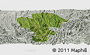 Satellite Panoramic Map of Qijiang, lighten, semi-desaturated