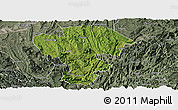 Satellite Panoramic Map of Qijiang, semi-desaturated