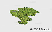 Satellite Panoramic Map of Qijiang, single color outside