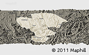 Shaded Relief Panoramic Map of Qijiang, darken