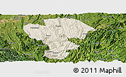 Shaded Relief Panoramic Map of Qijiang, satellite outside