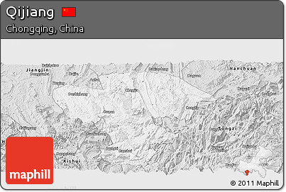 Silver Style Panoramic Map of Qijiang