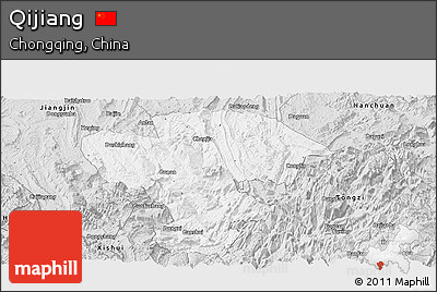 Silver Style Panoramic Map of Qijiang