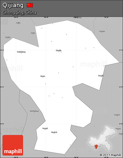 Gray Simple Map of Qijiang