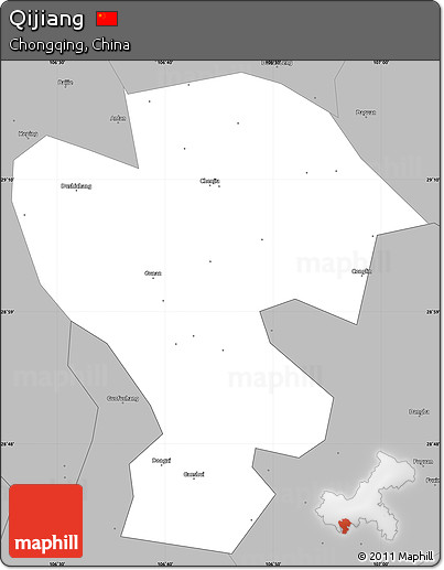 Gray Simple Map of Qijiang
