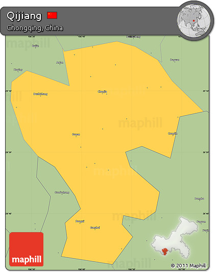 Savanna Style Simple Map of Qijiang