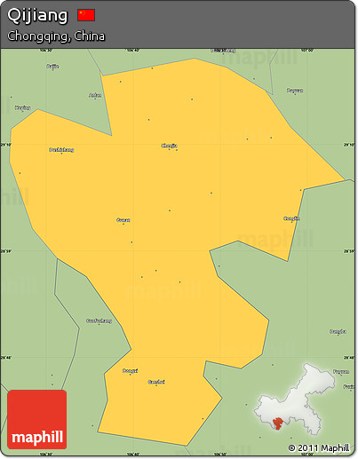 Savanna Style Simple Map of Qijiang