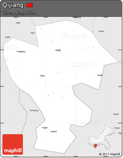 Silver Style Simple Map of Qijiang
