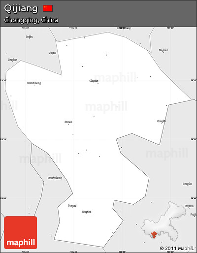 Silver Style Simple Map of Qijiang