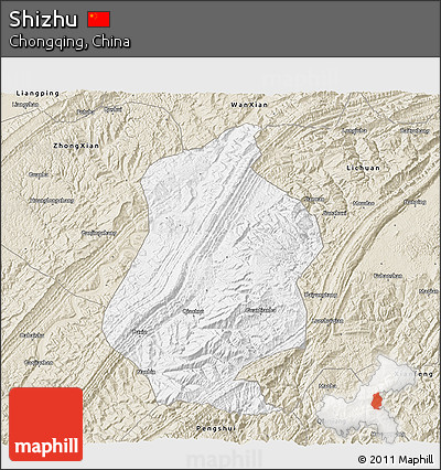 Classic Style 3D Map of Shizhu