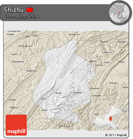 Classic Style 3D Map of Shizhu