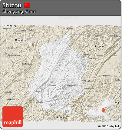 Classic Style 3D Map of Shizhu