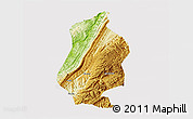 Physical 3D Map of Shizhu, cropped outside