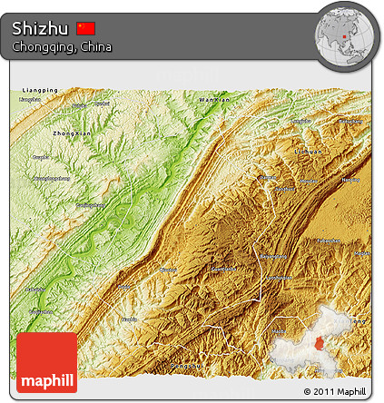 Physical 3D Map of Shizhu