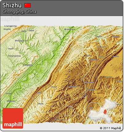 Physical 3D Map of Shizhu